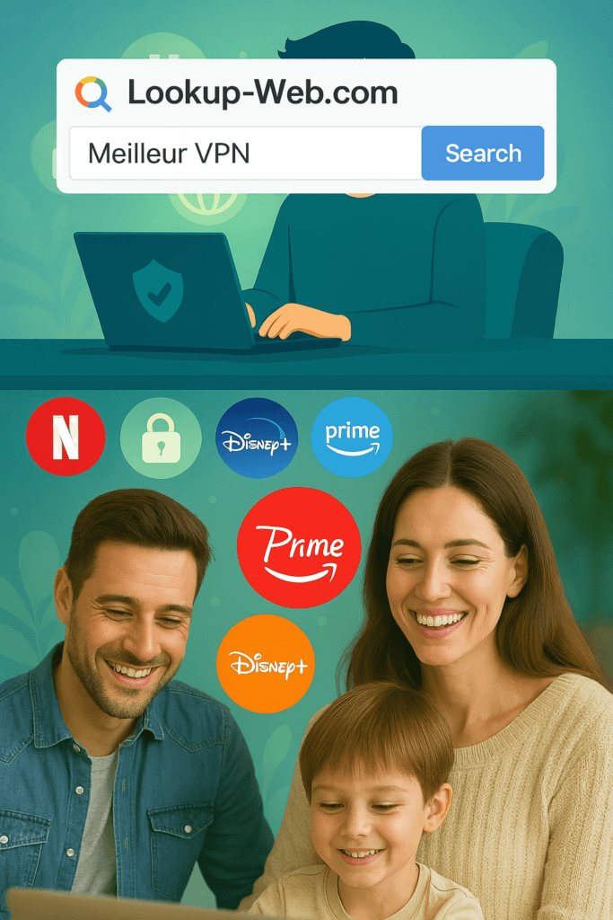 Famille naviguant en toute sécurité grâce à un VPN – Lookup-Web.com – Accès Netflix, Prime Video, Disney+ Famille naviguant en toute sécurité grâce à un VPN – Lookup-Web.com – Accès Netflix, Prime Video, Disney+