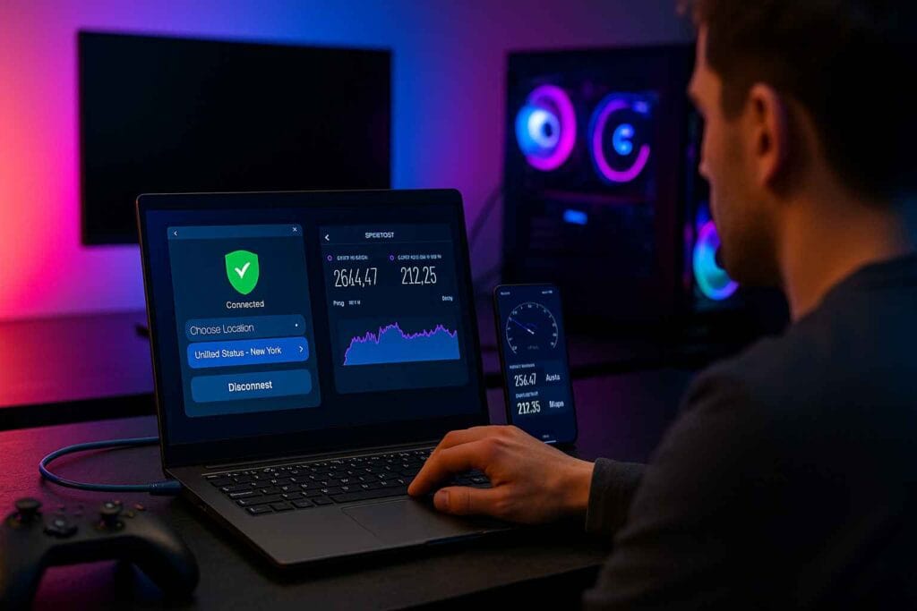Optimisation de la vitesse avec un VPN gaming Optimisation de la vitesse avec un VPN gaming