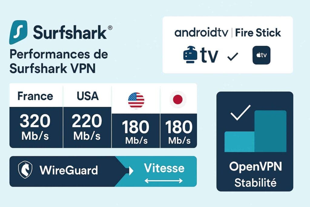 Surfshark VPN débloque Netflix France, USA, Japon, UK et d'autres catalogues en 2025 avec vitesses mesurées sur Freebox, Orange, SFR Surfshark VPN débloque Netflix France, USA, Japon, UK et d'autres catalogues en 2025 avec vitesses mesurées sur Freebox, Orange, SFR