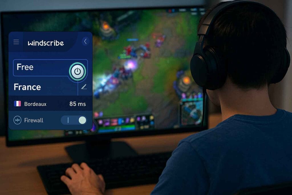 Test Windscribe Free sur LoL et Apex Legends avec ping 85 ms Test Windscribe Free sur LoL et Apex Legends avec ping 85 ms