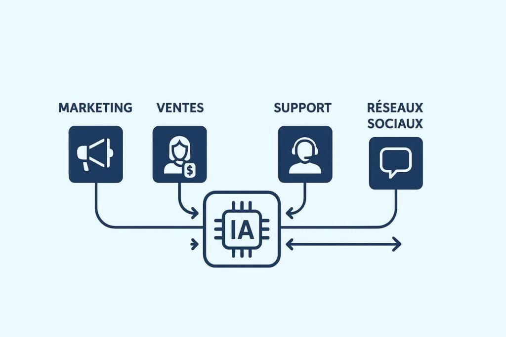 Schéma simple de l’automatisation par l’IA en entreprise Schéma simple de l’automatisation par l’IA en entreprise
