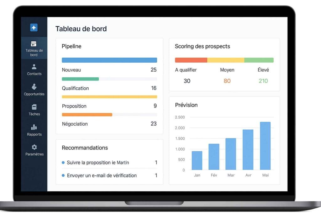 Dashboard CRM avec IA : pipeline, scoring et prévisions de ventes Dashboard CRM avec IA : pipeline, scoring et prévisions de ventes